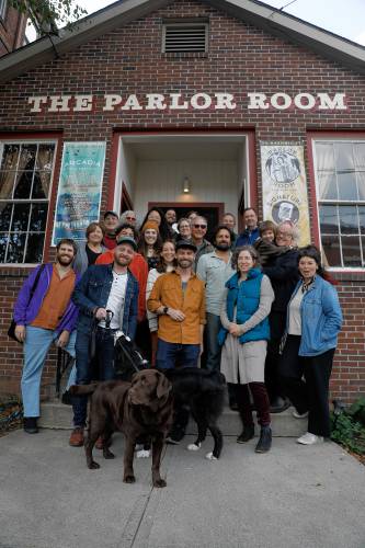 Members of the Parlor Room outside of the nonprofit music venue Tuesday afternoon in Northampton.