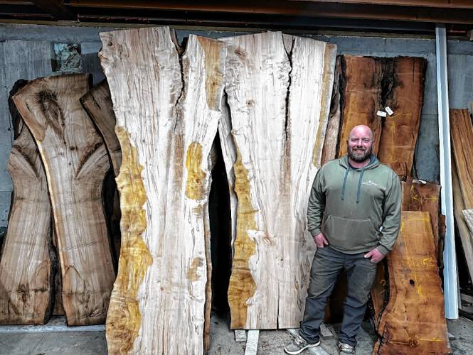 Erik Van Natta runs a construction company and manages rental properties, but one of his favorite vocations is Falltown Lumber Works, his at-home lumber business.