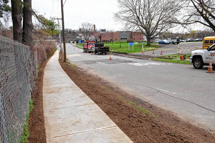 Sidewalks are being replaced on Beacon Street in Greenfield. 