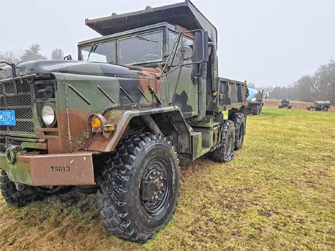 Hawley is auctioning off a 1990 BMY-Harsco M9229A2 6x6 military dump truck.