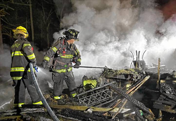 There were no injuries when a fire destroyed a 30-foot camper on Packard Road in Orange overnight between Sunday and Monday.