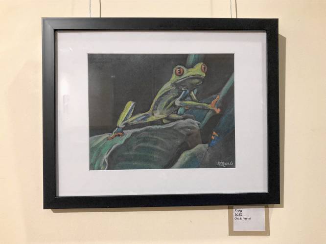 Longtime art educator Karie Neal has some of her watercolor and chalk pastel paintings on display in the Wendell Free Library through April.