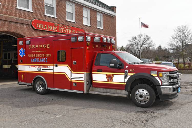 An Orange Fire Rescue EMS ambulance, pictured at the Orange Fire Station.