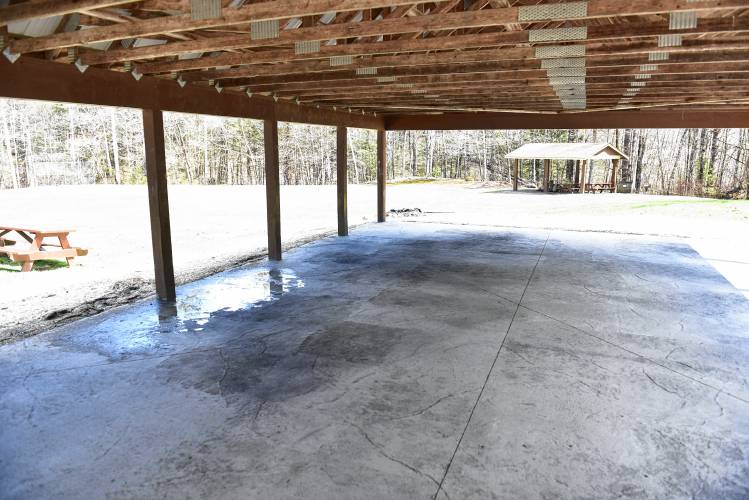 A newly poured concrete pad under the pavilion at Camp Apex in Shelburne. Thanks to $427,000 in congressionally directed spending, Camp Apex will continue a string of ongoing facilities upgrades.