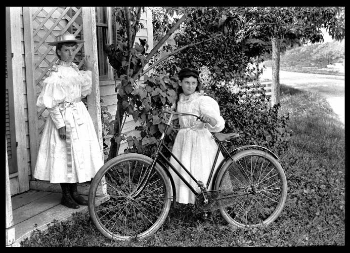 A good day for bicycling. The date and location are unknown, but many of the images Cappucci worked with were taken in western Massachusetts, most notably several towns in Franklin County.