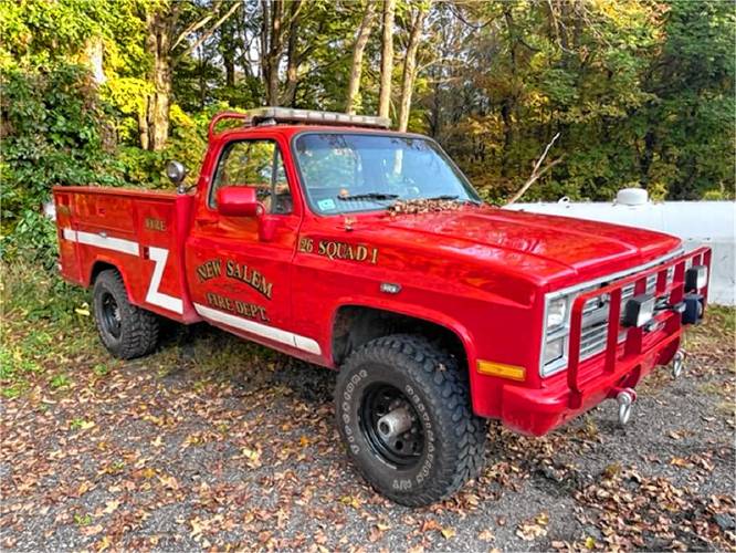 The New Salem Fire Department is auctioning off a vintage 1986 Chevrolet 4x4 military surplus (CD-30903) HD truck, with a service body. The online auction is open to the public at municibid.com and ends Nov. 13.