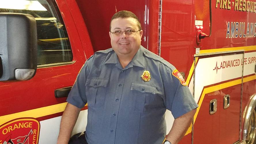 The state Office of Emergency Medical Services has suspended the paramedic license held by Northfield EMS Chief and Orange EMS Capt. Mark Fortier, pictured at the Orange station in 2016.