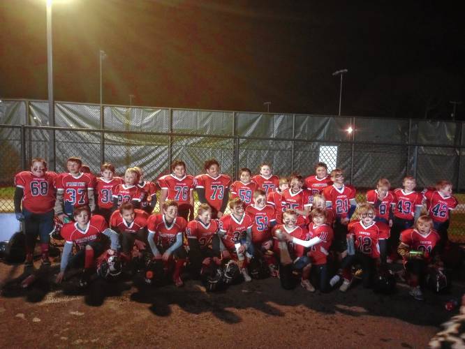 The Frontier PeeWees defeated South Hadley on Saturday night to capture the SAFL Super Bowl title at Agawam High School.