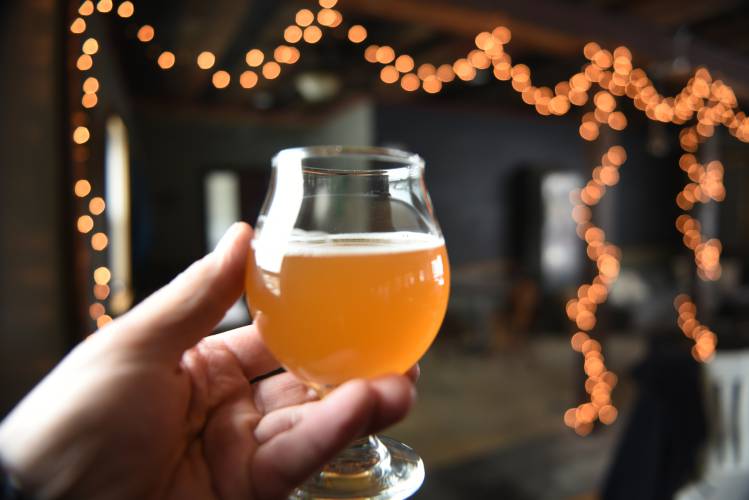 One of the handcrafted beers available at Floodwater Brewing Co. in Shelburne Falls. Jenny Burtis and Klon Koehler will perform at the brewery on Friday, Jan. 26.