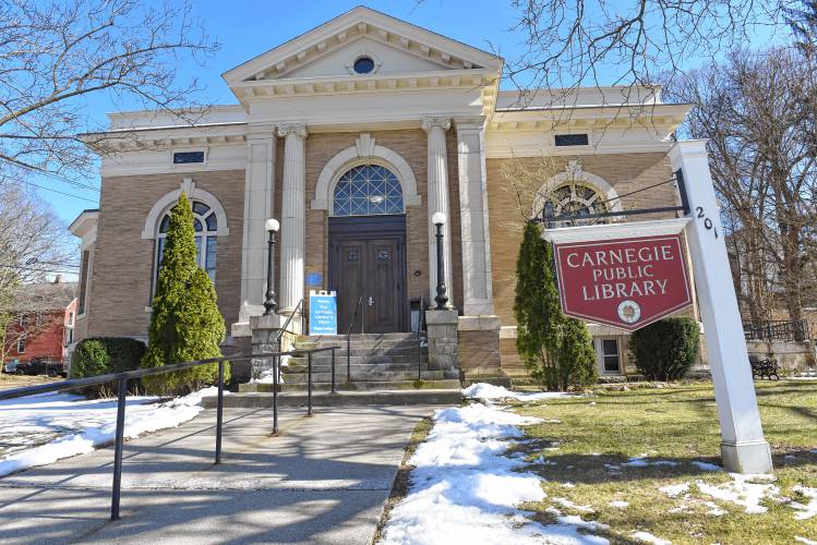 Carnegie Public Library on Avenue A in Turners Falls. 