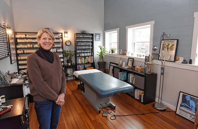 Kristine Jelstrup of Shelburne Falls Natural Healing at 50 State St. in Shelburne Falls. The newly renovated building has seven office spaces, three of which are already occupied.