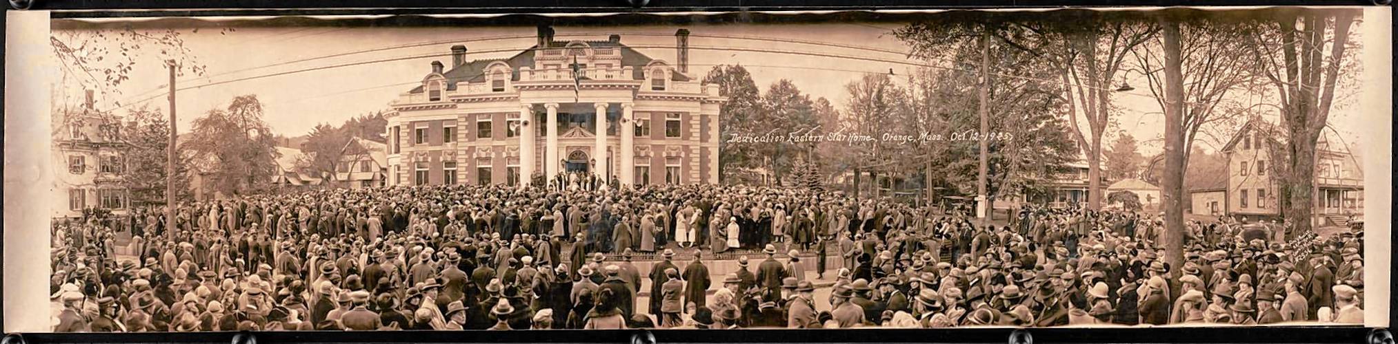 This photo was taken in October 1925 at the opening of the Eastern Star Rest Home, formerly the Wheeler Mansion. The event attracted more than 1,000 people. Cynthia Butler, current owner of the mansion, is hoping to recreate the 1925 photo.