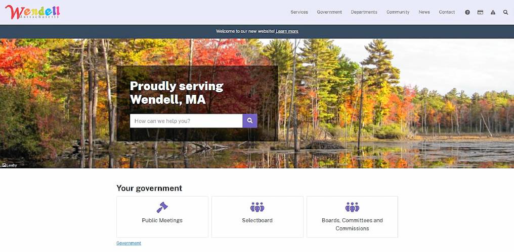 Wendell launched a new municipal website on Oct. 5.