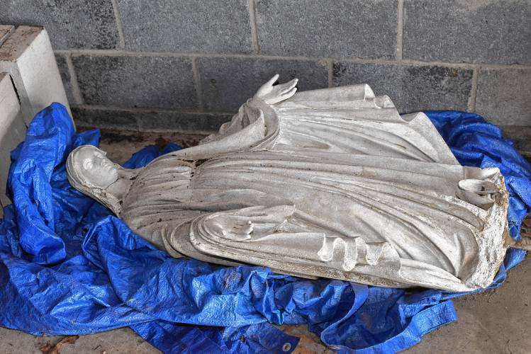 The Rev. Stanley Aksamit of Our Lady of Peace Church advises that the statue of Mary, which was located on the roof of the old entrance porch at the former Farren Care Center, is in too poor a condition to be displayed.