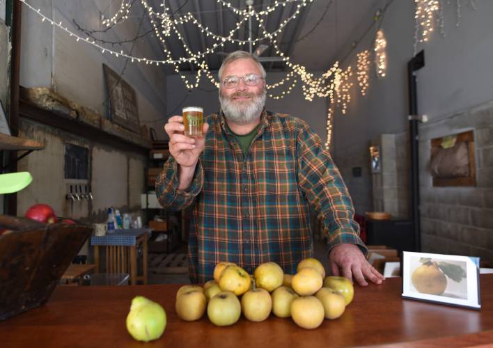 Field Maloney of West County Cider in his Peckville Road outlet in Shelburne.