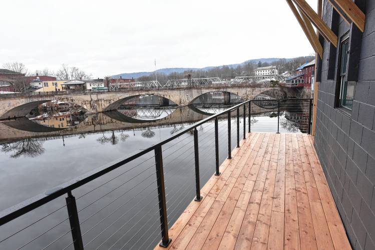 The building at 50 State St. in Shelburne Falls has been renovated with balconies overlooking the Deerfield River.