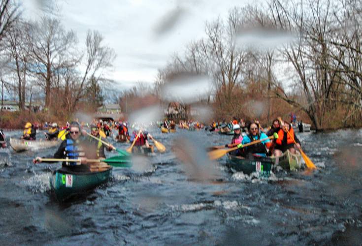 Nearly 180 canoes participated in Saturday’s 59th running of the River Rat Race.