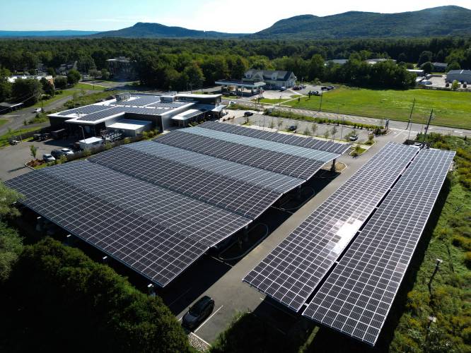 Solar panels at River Valley Co-op in Easthampton.