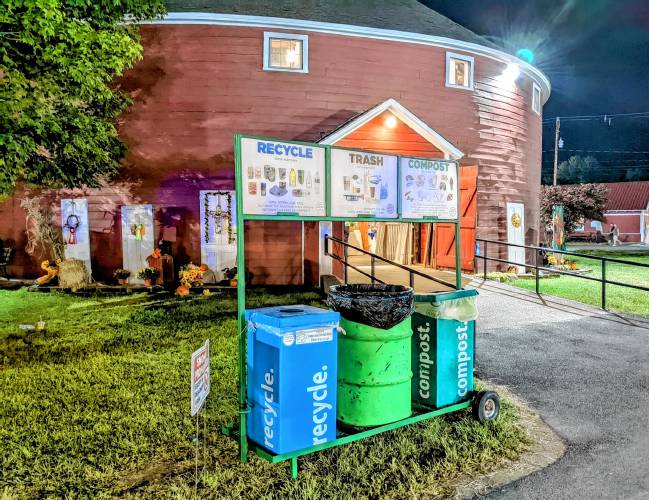 Franklin County Fair attendees can take advantage of 30 recycling and composting stations placed throughout the property to dispose of various items.