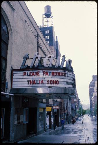The Thalia Theater on Manhattan's Upper West Side, seen between 1970 and 1990. It was gutted and incorporated into Symphony Space in 1990 as the Leonard Nimoy Thalia. The photo that originally ran with this article was of The Thalia Theatre on the Lower East Side Of Manhattan, known as the Bowery Theatre, which burned down in 1929.