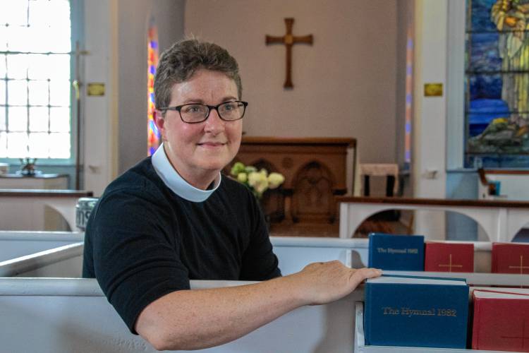 The Rev. Vicki Ix, pictured inside St. John’s Episcopal Church in Ashfield in 2018. The church has planned a half-day conference on Saturday to explore how previously incarcerated individuals experience re-entry into society, what kinds of support they need to adjust to life outside of prison and ways to help ease that transition.