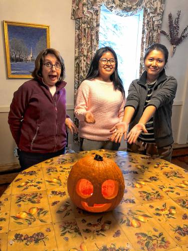 New Salem resident Jeanne Clayton was able to share American traditions with her foreign exchange students Tong and Angie, when they stayed in the U.S. during the 2019-2020 school year.