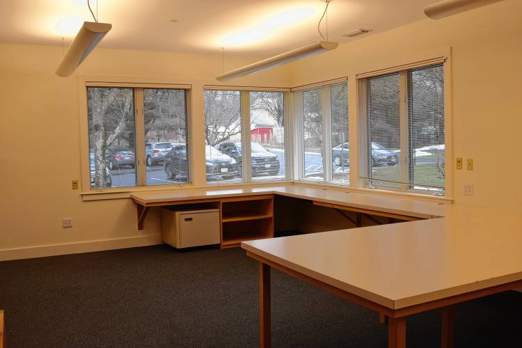 Office space that would potentially be made into group exercise classrooms at a new senior center in Sunderland. 