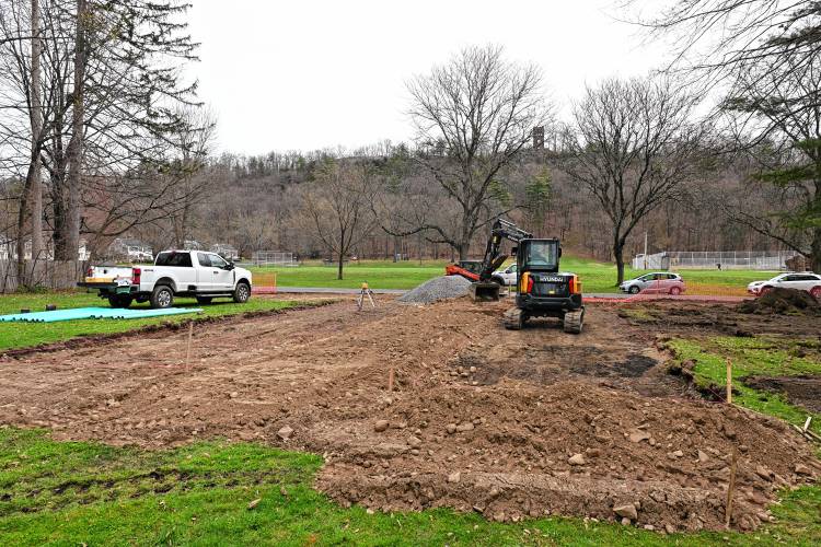 Bocce courts are being installed on Gerrett Street across from Beacon Field. 