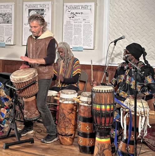 The Wendell Meetinghouse hosted a performance of live Senegalese music and dance on Saturday night.