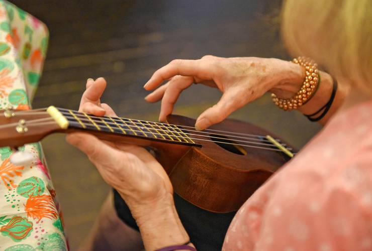 Julie Stepanek will teach the fundamentals of ukulele playing on Tuesday, Sept. 12, at 6:30 p.m. at the Greenfield Public Library.
