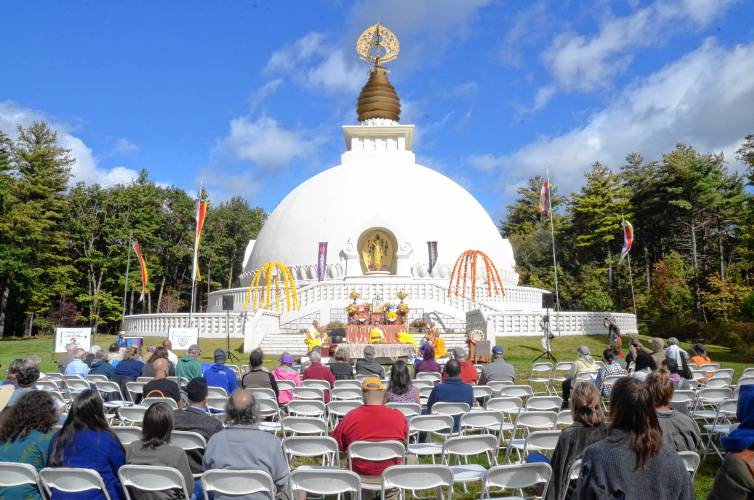 The 38th anniversary celebration for the New England Peace Pagoda in Leverett on Sunday.