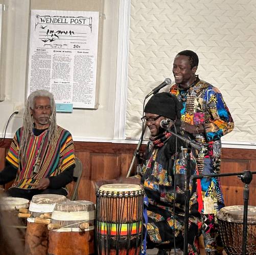 The Wendell Meetinghouse hosted a performance of live Senegalese music and dance on Saturday night. 