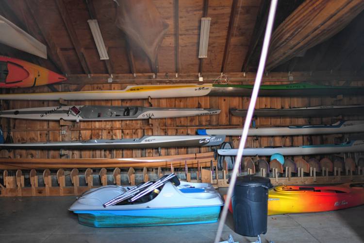 Watercraft inside Billy Goat Boats, a family-run watercraft rental business at Orange Riverfront Park in Orange.
