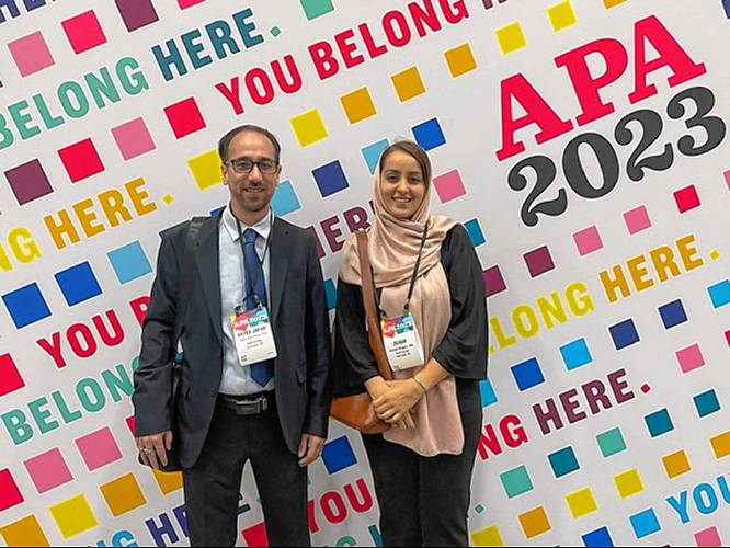 Sayed Jafar Ahmadi and Zeinab Musavi receive an International Humanitarian Award from the American Psychological Association.