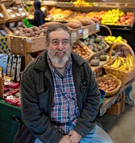 Jeremy Barker Plotkin, co-owner of Simple Gifts Farm in Amherst, in the farm store.