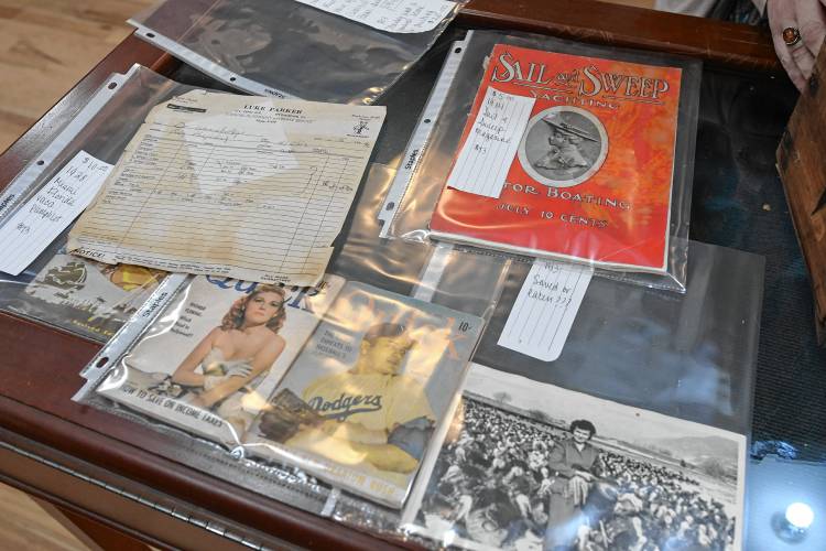 Ephemera for sale at Sweet Phoenix antiques pop-up on Avenue A in Turners Falls. 