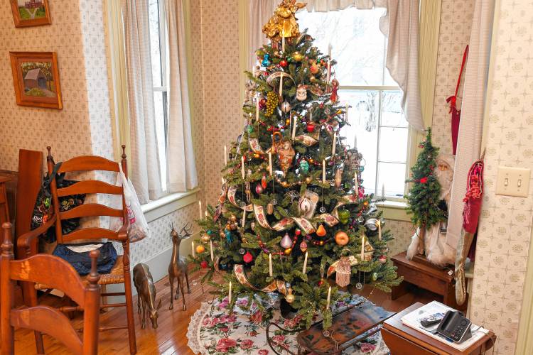 TOP: Christmas decorations in Joan McQuade’s Victorian home.