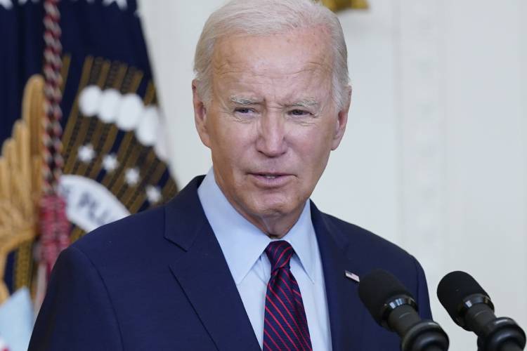 President Joe Biden speaks at a reception to commemorate the 60th anniversary of the founding of the Lawyers’ Committee for Civil Rights Under Law at the White House on Monday.