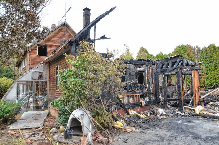 The two-story residence at 3014 Shelburne Falls Road in Conway, which was ravaged by a second-alarm fire on Oct. 14.