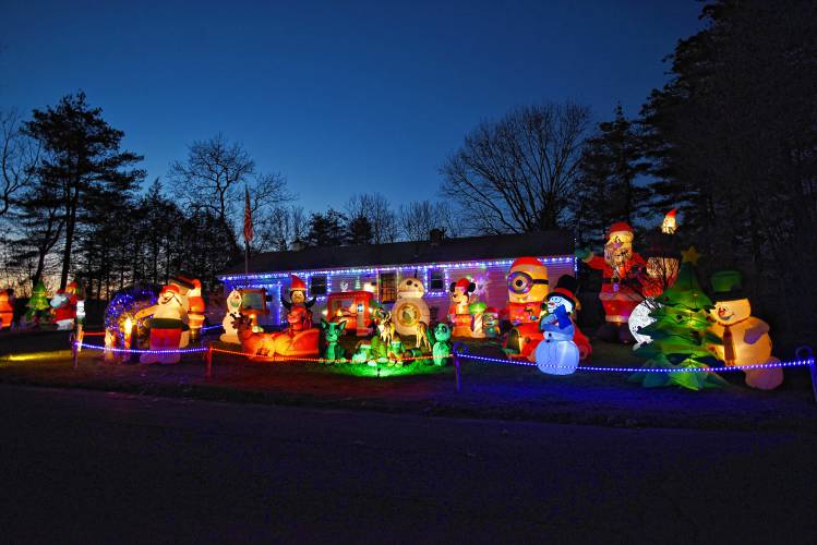 A home on Wunsch Road in Greenfield is worth the short detour off French King Highway near Canada Hill for its large collection of inflatable holiday decorations, a portion of which is pictured.