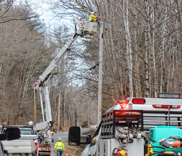 A small fire was caused by downed wires on Legate Hill Road in Charlemont on Thursday morning.