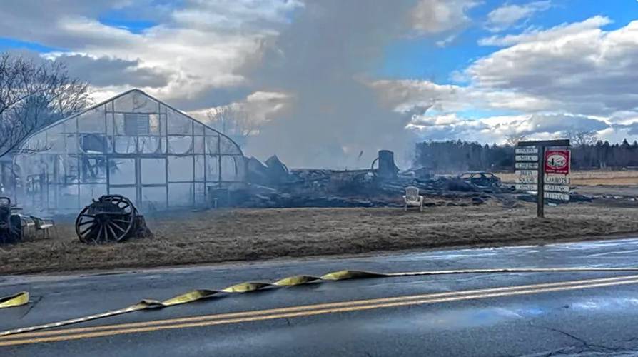 Firefighters from multiple towns responded to Red Fire Farm in Granby on Saturday.