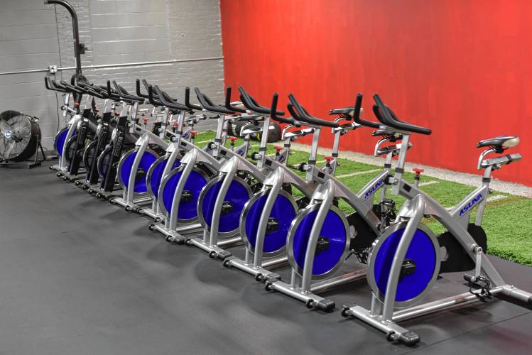Stationary bikes at Common Ground Fitness Center at 369 Federal St. in Greenfield.