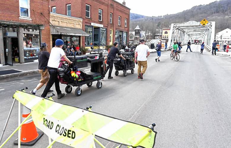 Bridge Street in Shelburne Falls was closed for a time in March 2022 so film crews could shoot scenes for “The Holdovers.” Some scenes were also shot at Deerfield Academy and Northfield Mount Hermon School in Gill, as well as locations in eastern Massachusetts.