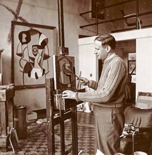 Aside from his talents as a painter and writer, George also filmed animations of abstract Cubist forms which are shown in a documentary a short walk from the studio.