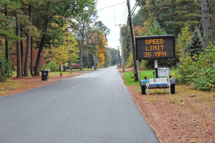 Residents on Long Plain Road in Whately have raised concerns about increasing traffic in the neighborhood and the safety of pedestrians and cyclists. In response, the town has moved one of its radar trailers to the road to remind drivers of the 35 mph speed limit.