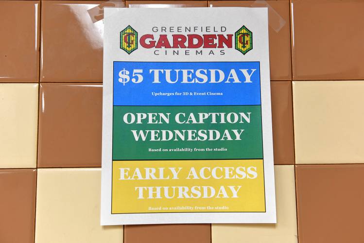 The Garden Cinemas in Greenfield is showing movies with open captions on Wednesdays.