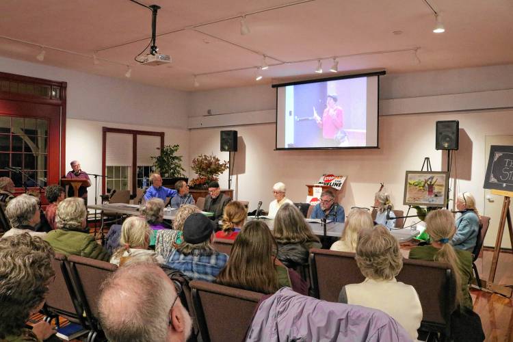 Area residents gathered Sunday night for a presentation of Steve Stoia’s oral history project, “The People vs. The Pipeline,” which included perspectives of several Franklin County residents during the fight against the Kinder Morgan pipeline between 2014 and 2016.