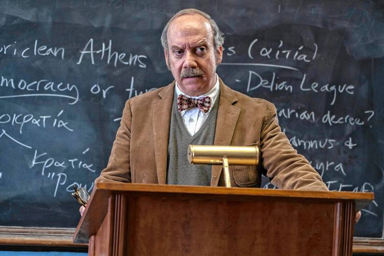 Paul Giamatti plays a cantakerous prep school teacher with his own painful past in “The Holdovers.”