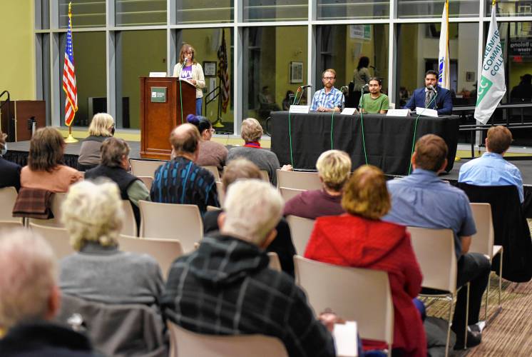 Greenfield Candidates’ Night at Greenfield Community College featured candidates in the Nov. 7 city election and was moderated by Marie Gauthier, president of the League of Women Voters of Franklin County.